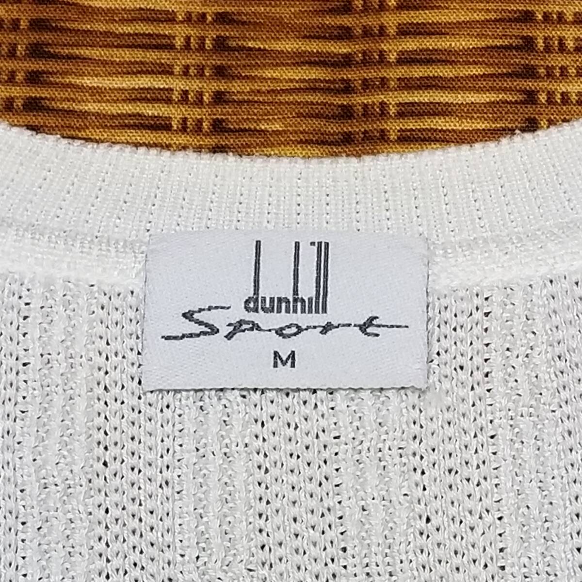 【デサント製/美品】◎ Dunhill sports ダンヒルスポーツ/ワンポイント刺繍ロゴ Vネック ボタンベスト　SIZE： M　オフホワイト_画像4