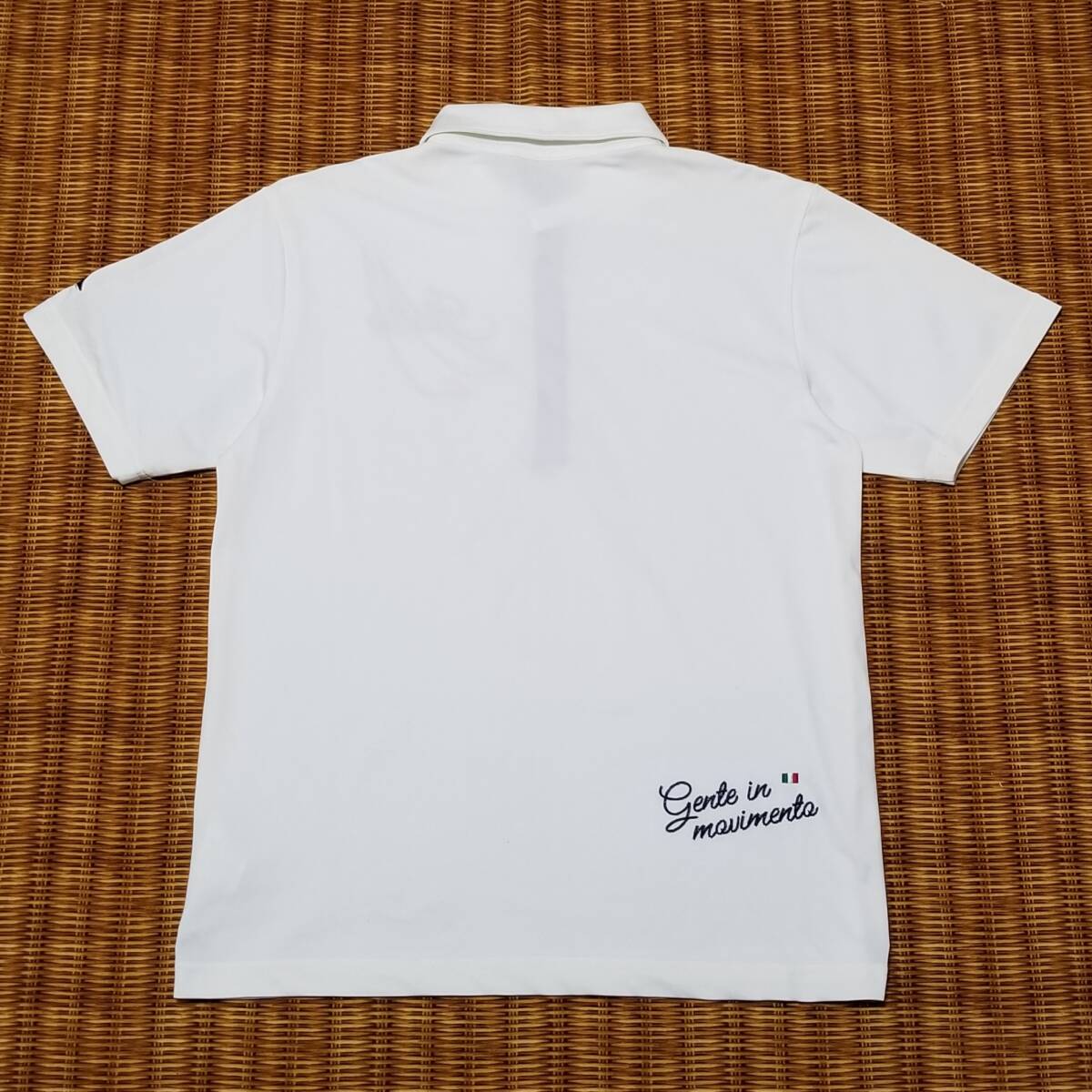 【美品】◎ Kappa カッパ / 半袖 刺繍ロゴ ゴルフウェア ポロシャツ　SIZE： L　ホワイト_画像3