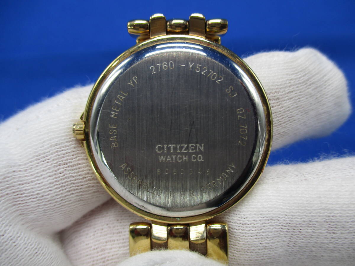 【9090】★不動★ CITIZEN シチズン NOBLIA ノブリア デイト クォーツ 2760-V52702 ゴールド_画像8