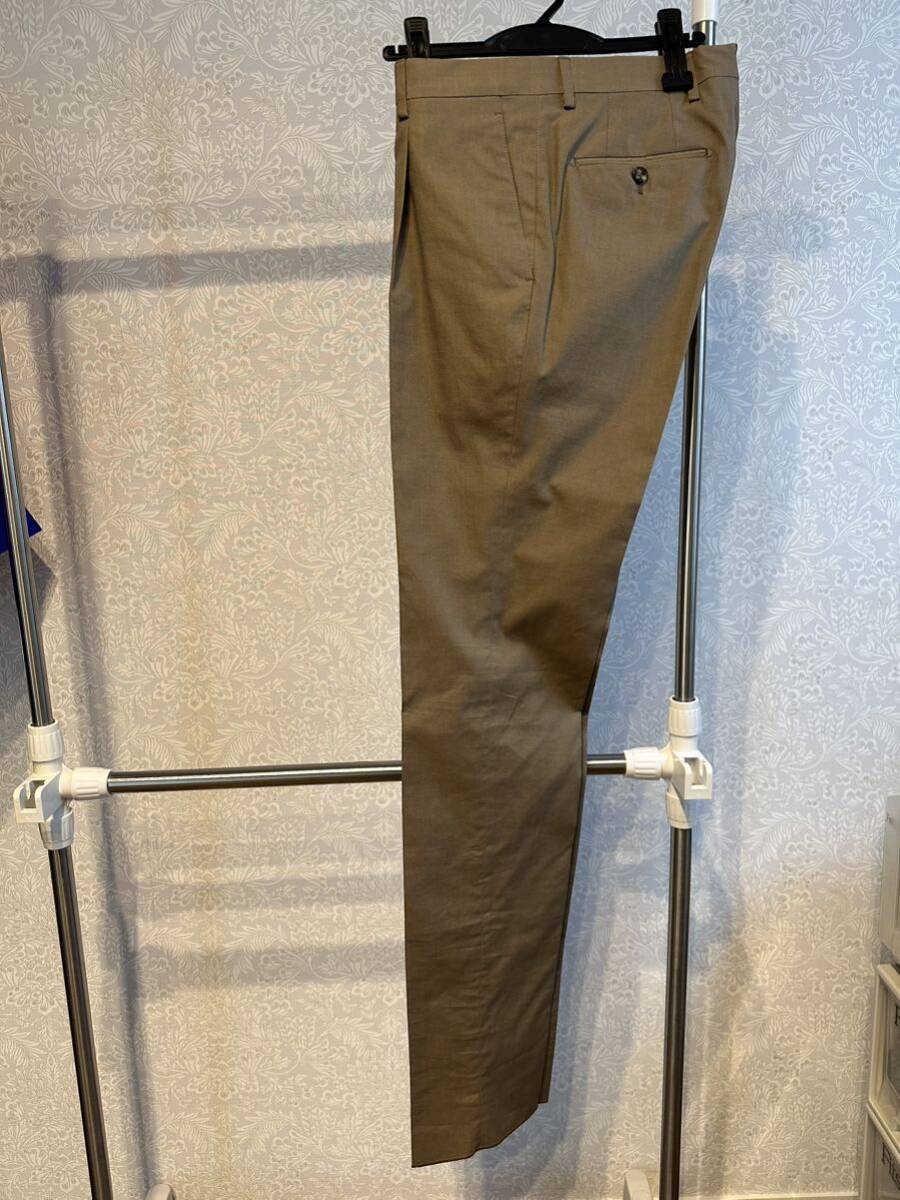 新品 48 LARDINI ADVANCE 春夏 段返3Bスーツ ラルディーニ ジャケット スラックス パンツ コットン ベージュ セットアップ テーラードの画像7