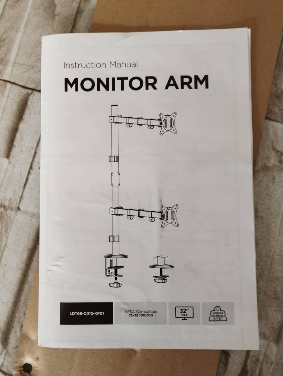 0602y2911 monitor arm length top and bottom 2 screen dual long paul (pole) horizontal moveable clamp type 32 -inch correspondence withstand load 8KG* including in a package un- possible *