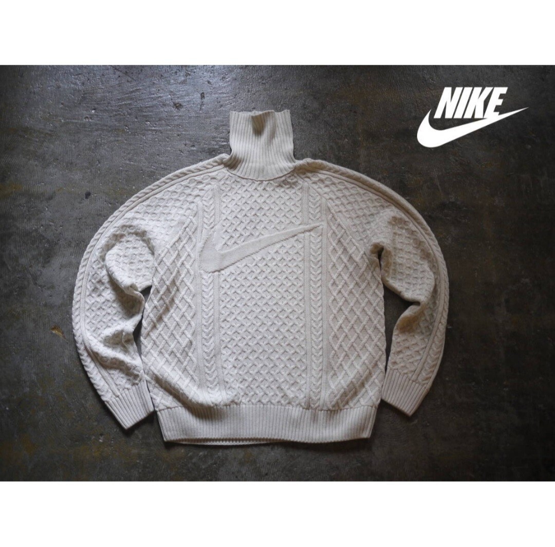 新品　未使用　ナイキ ケーブル ニット タートルネック　 NIKE Cable Knit Turtleneck Sweater　メンズ　セーター　サイズL 　定価22000円_画像1