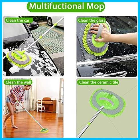 *Green* length 160. two in one car wash brush car wash mop sponge glove flexible type cleaning removed possibility 180 times rotation super superfine fiber soft . water 