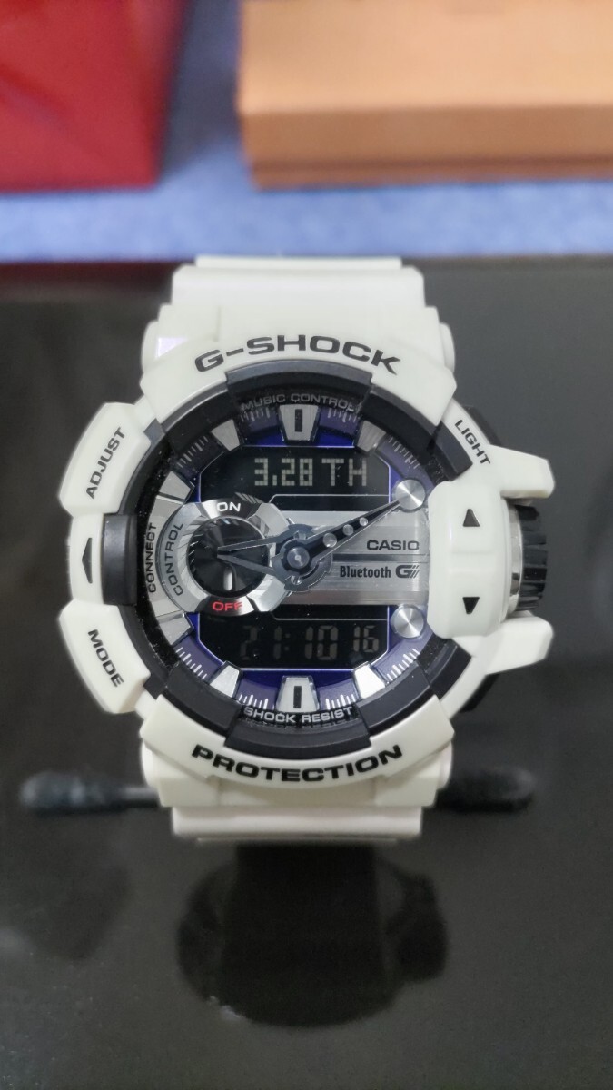 人気 極美品 G-SHOCK カシオ GBA400 SS Bluetooth G'MIX レア モデル 稼働品 アナデジ Gショック CASIO ジーショック パール 白 腕時計 の画像1