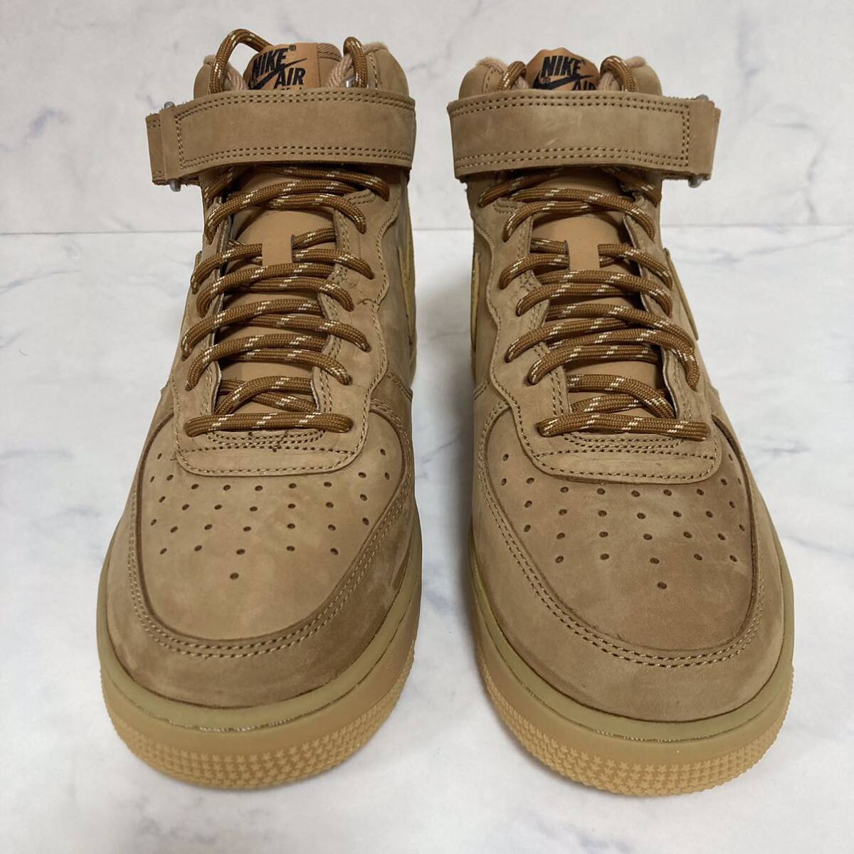 ★送料無料★【新品】27cm Nike Air Force 1 Mid Flax ナイキ エアフォース1 ミッド フラックス ブラウン 茶色 スウェード レディース wb