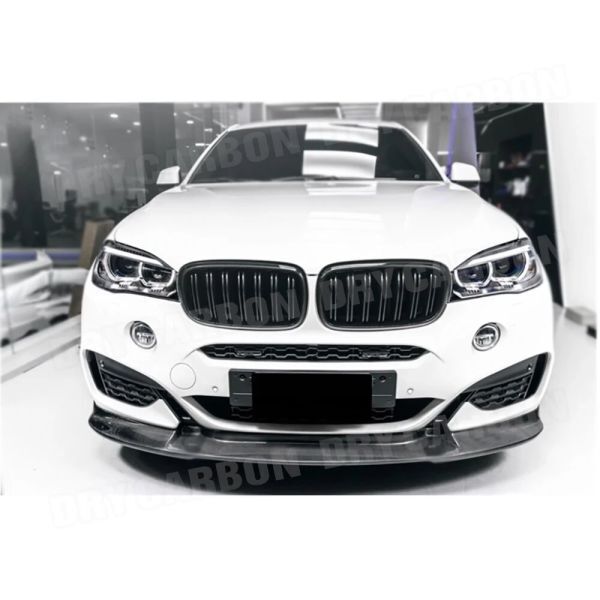 【送料無料】 フロントバンパー リップスポイラー リアルカーボン タイプ1 BMW X6 F16 スポーツ 2015-2019 フロント リップ スポイラー_画像7