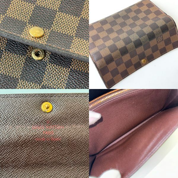 ◆ ルイ ヴィトン LOUIS VUITTON ダミエ ポルトフォイユ サラ N61734 長財布 エベヌ ブラウン レディース メンズ ウォレット_画像10