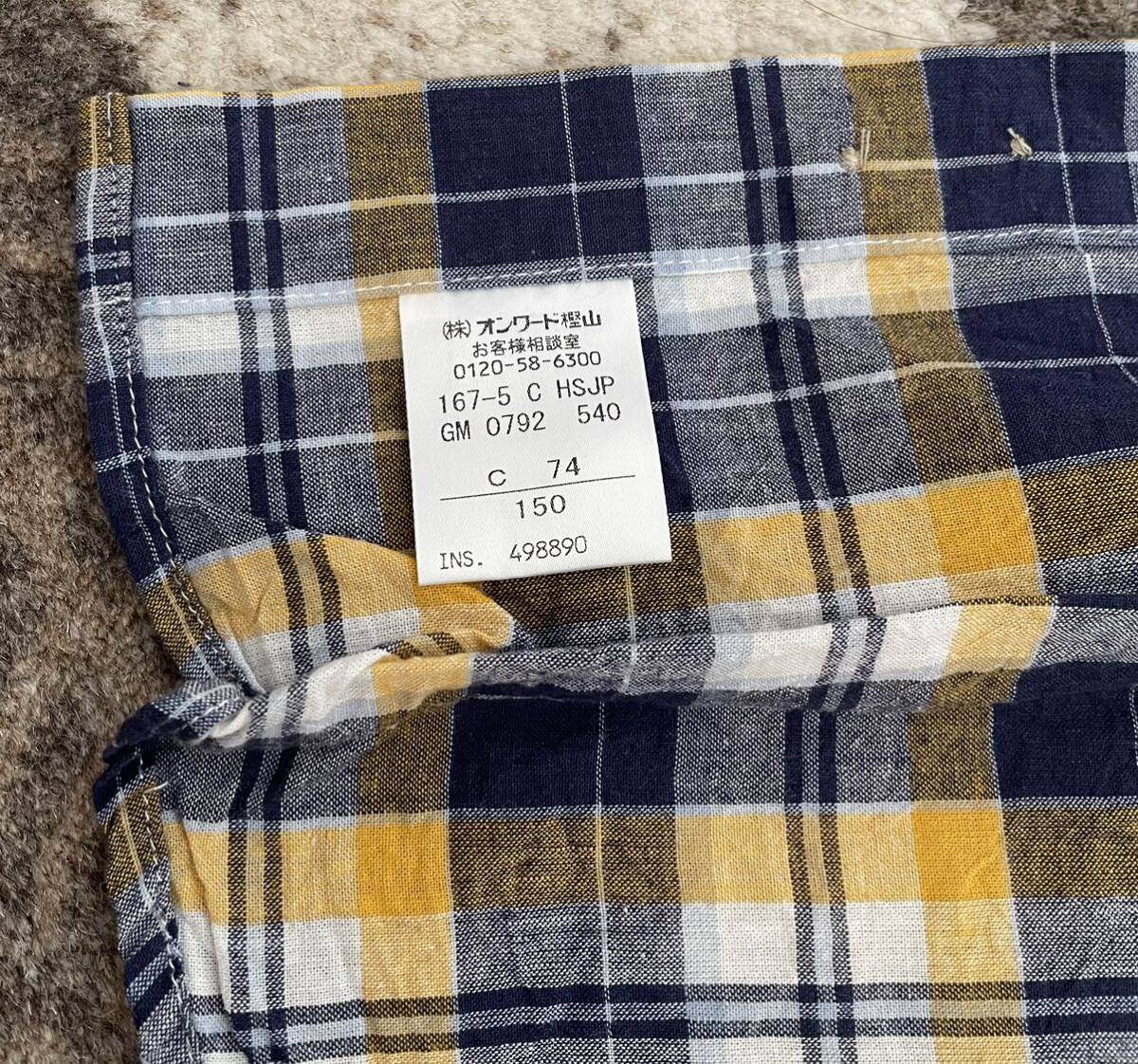 JPRESS チェック半袖シャツ used品 150㎝ 美品 送料無料の画像4