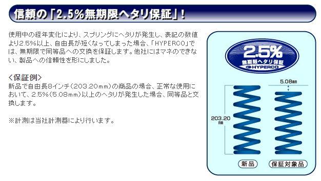 HYPERCO(ハイパコ) 直巻スプリング ID:65 自由長:7インチ(177.8mm) レート:800ポンド(14.3kgf/mm) [HC65-07-0800] 2本セット_画像2