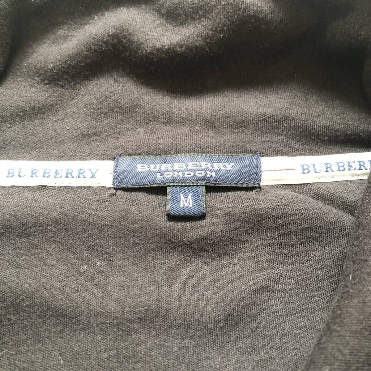 1円【希少】バーバリーロンドン フルジップ スウェット パーカー Mサイズ BURBERRY の画像9