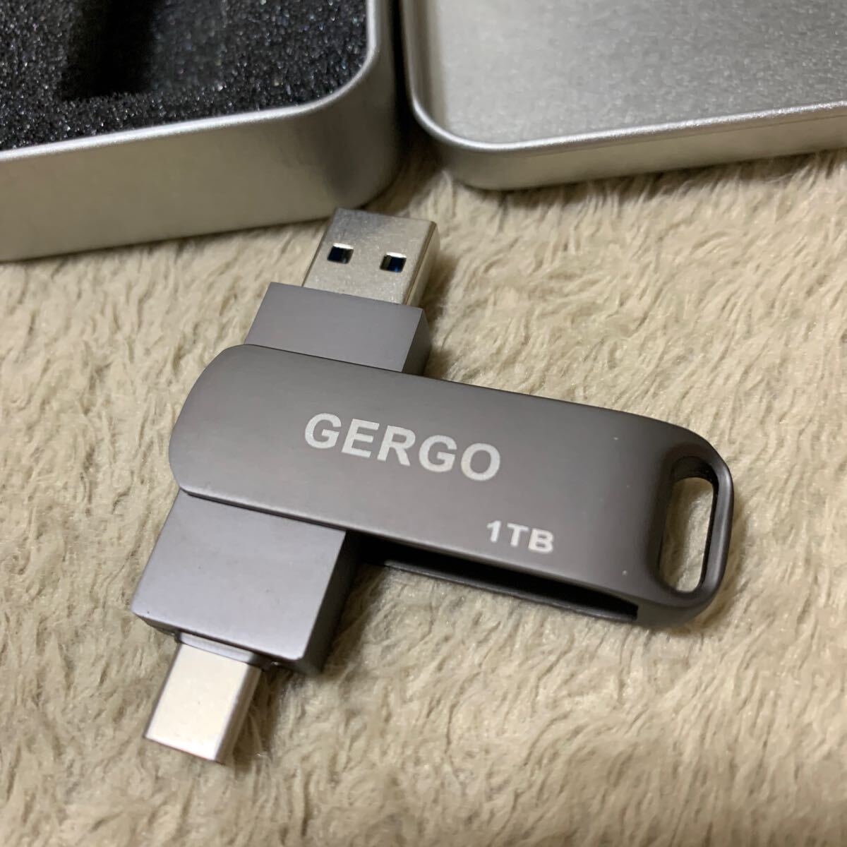 603t1524☆ 2IN1&大容量1TB/512GB】 GERGO USBメモリ 512GB 1TB 2IN1 USB3.0＆Type-C メモリー フラッシュメモリ 外付けの画像2