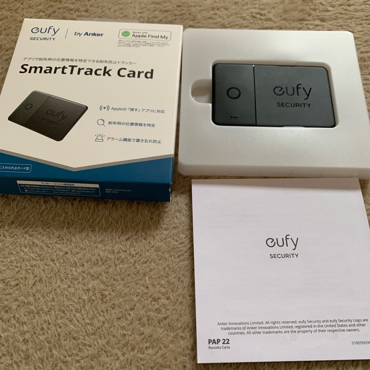 603t1541☆ Anker Eufy (ユーフィ) Security SmartTrack Card (紛失防止トラッカー) 【 Appleの「探す」に対応 (iOS端末のみ)_画像1