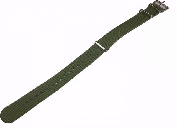NATOタイプ 時計ベルト 時計バンド ナイロン 替えバンド 替えベルト 16mm （交換説明書 交換工具 バネ棒付）送料無料 カーキー緑_画像2