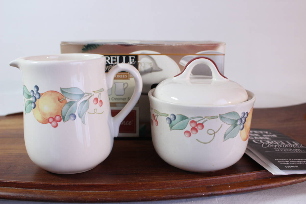 [ free shipping ] unused mint * 2 set!ko rail Abundance avant Dance in box unused sugar pot & creamer instructions attaching 