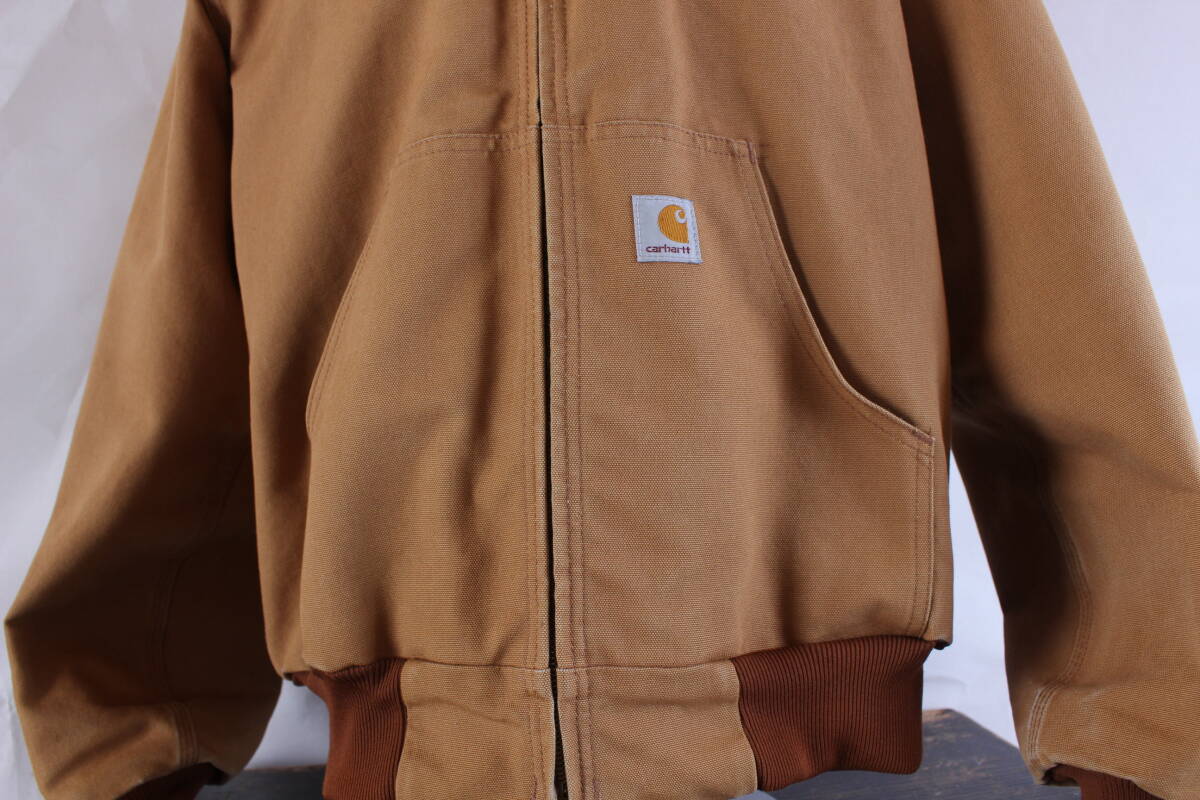 送料無料 ■ 90～00s ヴィンテージ USA製 カーハート Carhartt ダック ジャケット M キャメル ビンテージ ワーク パーカ ダックジャケット_画像2