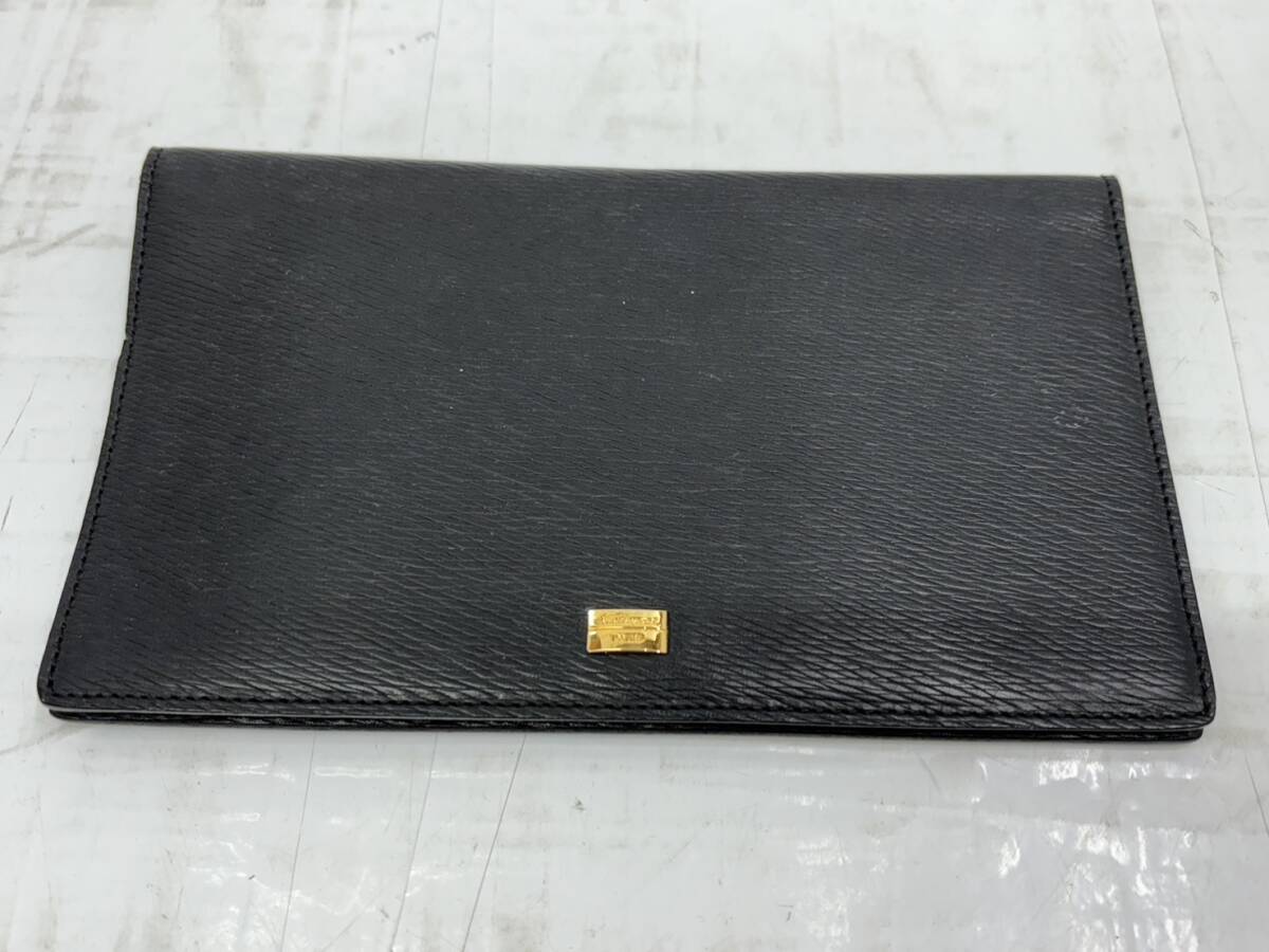 送料無料h58217 S.T.Dupont デュポン ロゴプレート 長財布 ブラック メンズ ウォレット カードケース サイズ(約)横18.5cm縦11cmの画像1