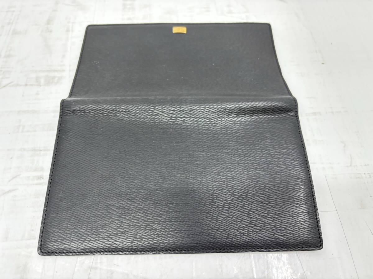 送料無料h58217 S.T.Dupont デュポン ロゴプレート 長財布 ブラック メンズ ウォレット カードケース サイズ(約)横18.5cm縦11cmの画像2