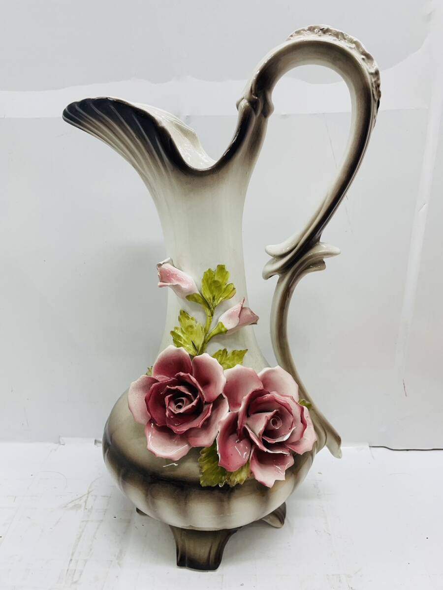 送料無料h58112 花瓶 花 置物 インテリア 陶器 花器 壺 アンティーク_画像1