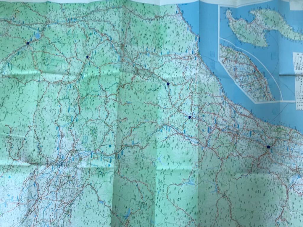 f-429 ※4/ 地方別道路地図 【中部北陸】 破れない 水に強い 合成紙(ユポ)を使用 1994年1月 目印の跡多数あり ドライブ観光案内_青い目印跡あり