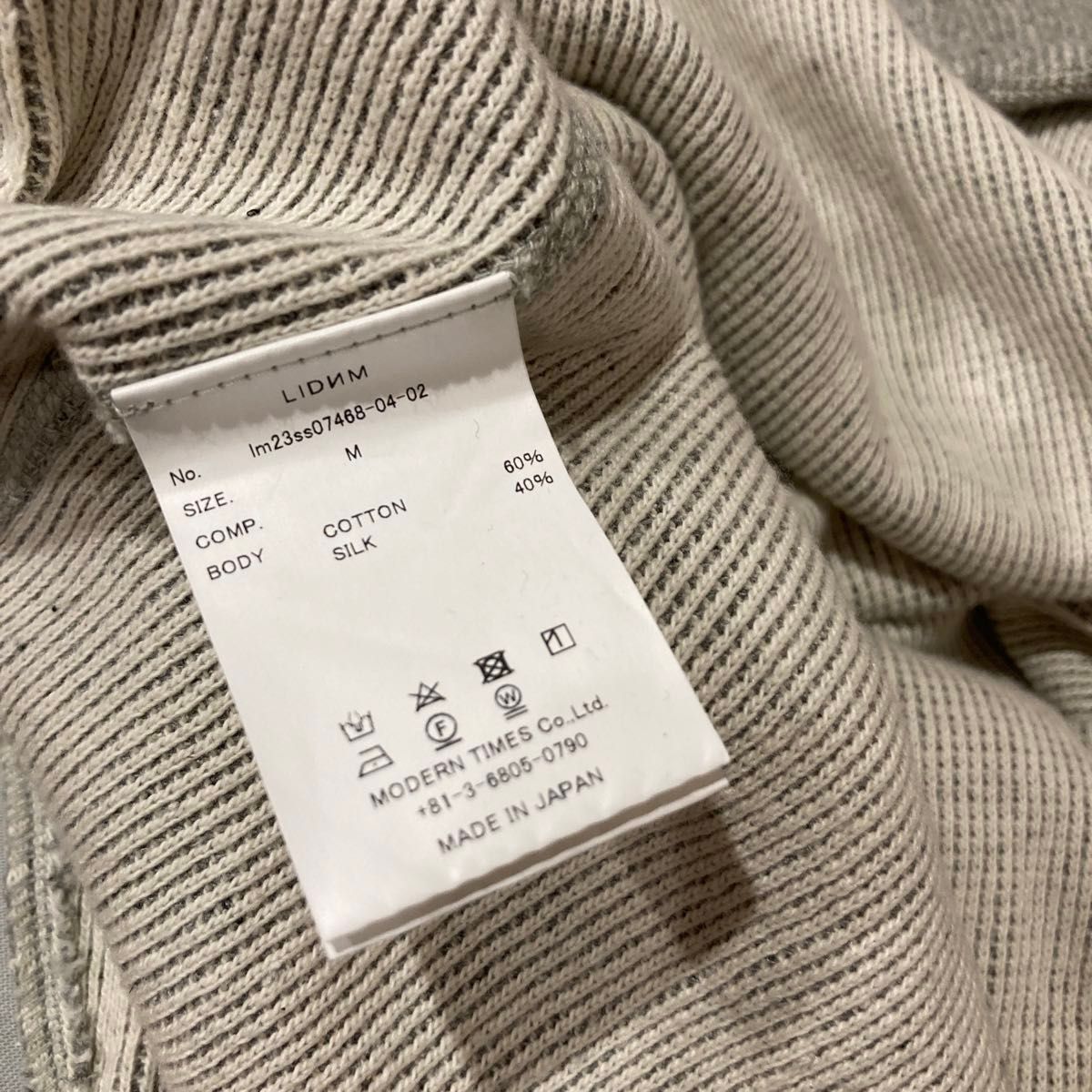 SILK BLEND WAFFLE LS-T リドム LIDNM げんじ ロンT シルク SILK BLEND WAFFLE LS-T リドム LIDNM げんじ ロンT シルク