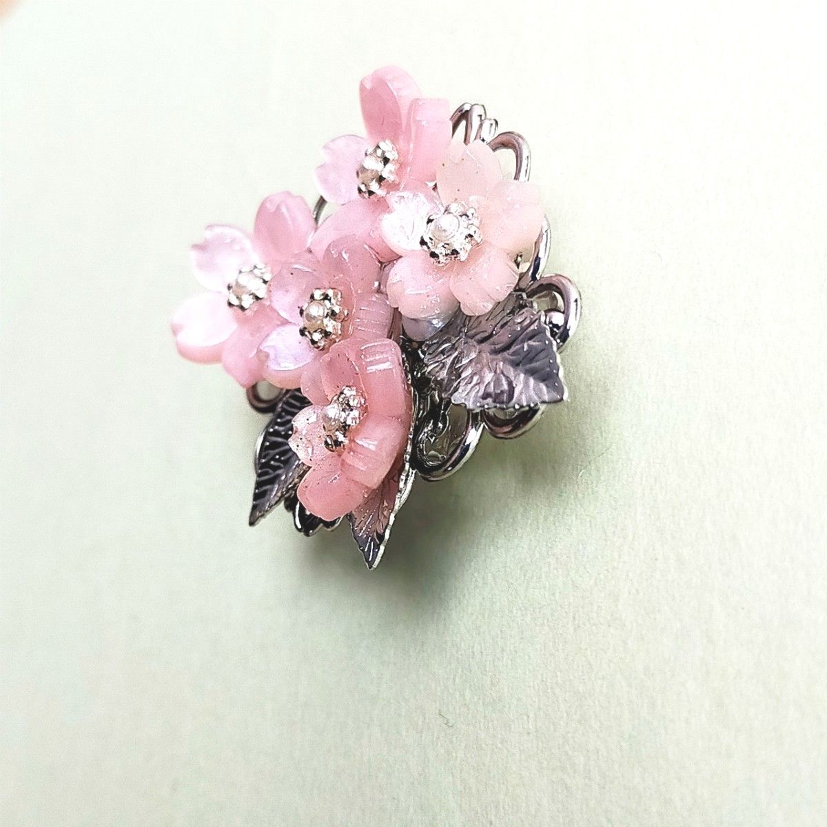 桜の帯留め　和装小物　ハンドメイド　春　サクラ　さくら