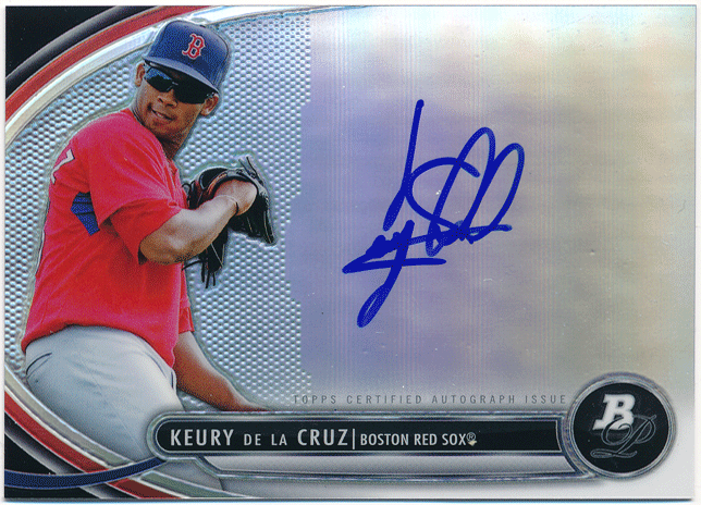 ☆ Keury de la Cruz MLB 2013 Bowman Platinum Refractor Signature Auto 直筆サイン リフラクターオート デラ・クルーズ_画像1