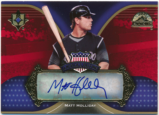 ☆ Matt Holliday MLB 2007 Upper Deck UD Ultimate Collection Signature Auto 直筆サイン オート マット・ホリデー_画像1