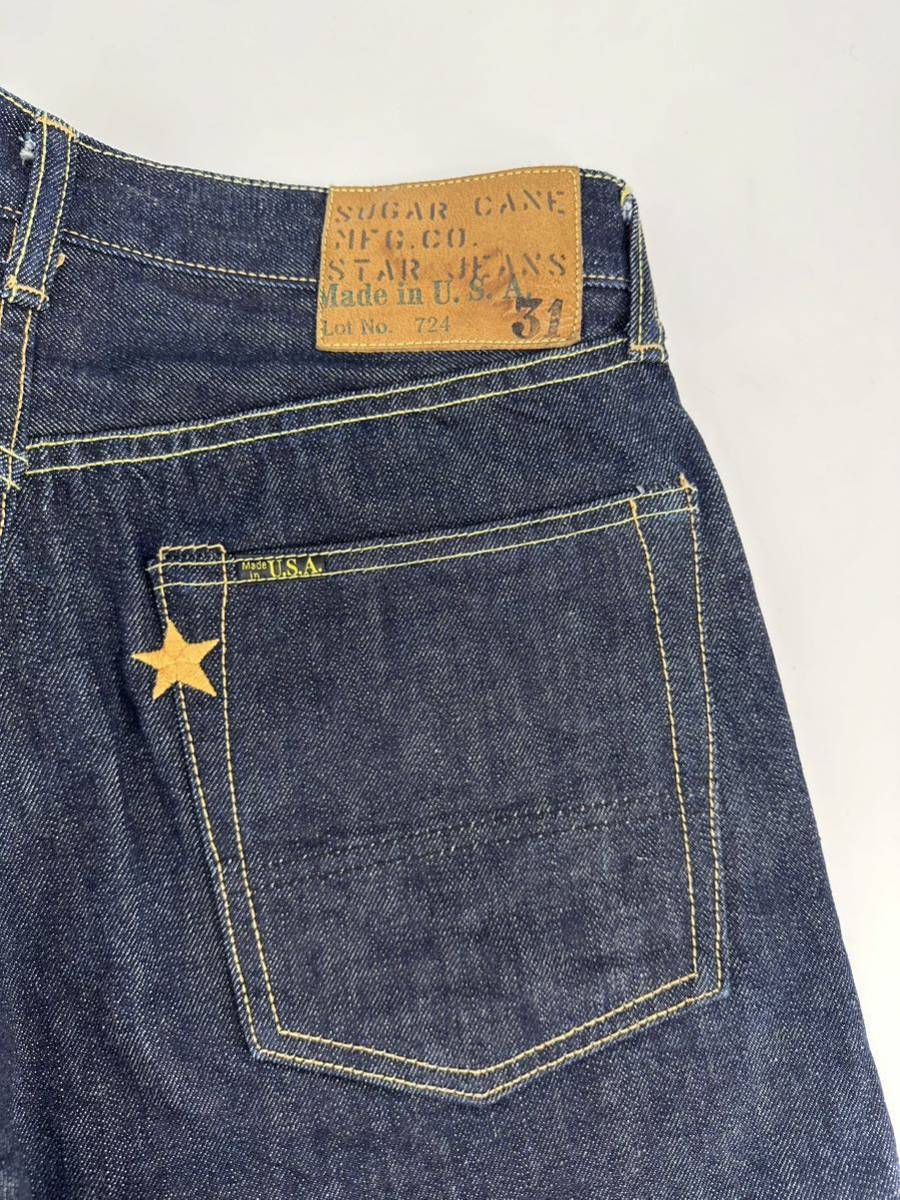 希少/美品/sugar cane/スター 刺繍 デニム パンツ 724/W31/シュガーケーン ワンスター ロンスター star jeans ボトムス ジーンズの画像3