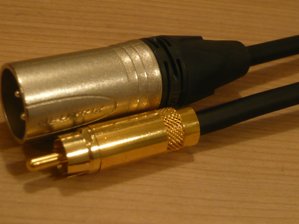 ★ 即決 RCA－XLRオス 1m カナレ GS-6 黒 NEUTRIK 金メッキ (メス変更可能 L.R識別処理可能) ★_画像2