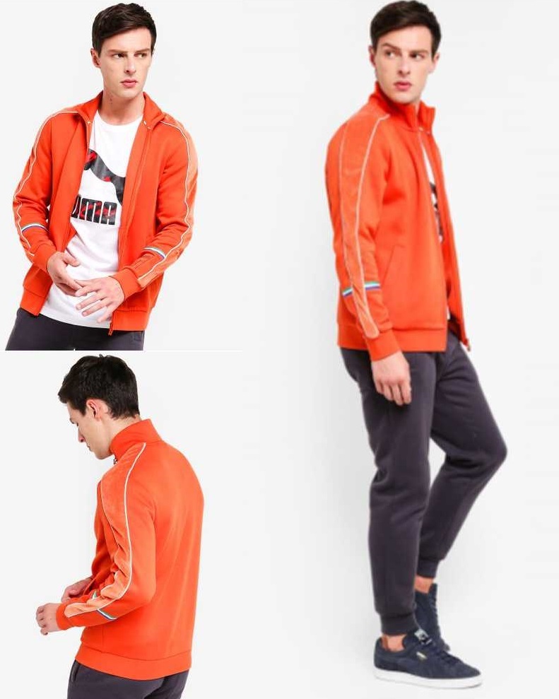  Puma big Sean collaboration men's stand-up collar jacket US/XS size (S corresponding ) regular price 12960 jpy orange BIG SEAN sweat velour 