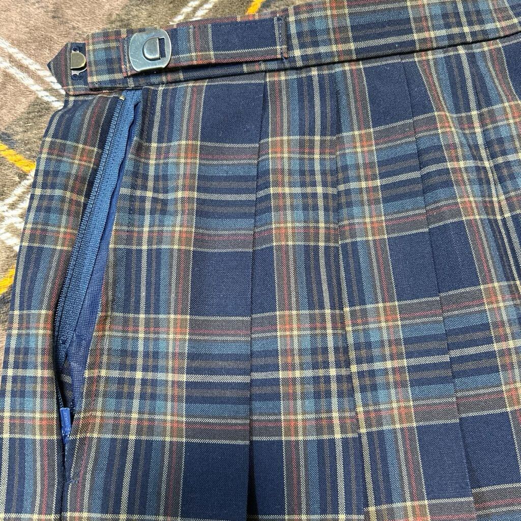 制服 紺・ベージュ・青・赤 チェック柄 マイクロミニスカート W75 丈29.5 夏用 大きいサイズ
