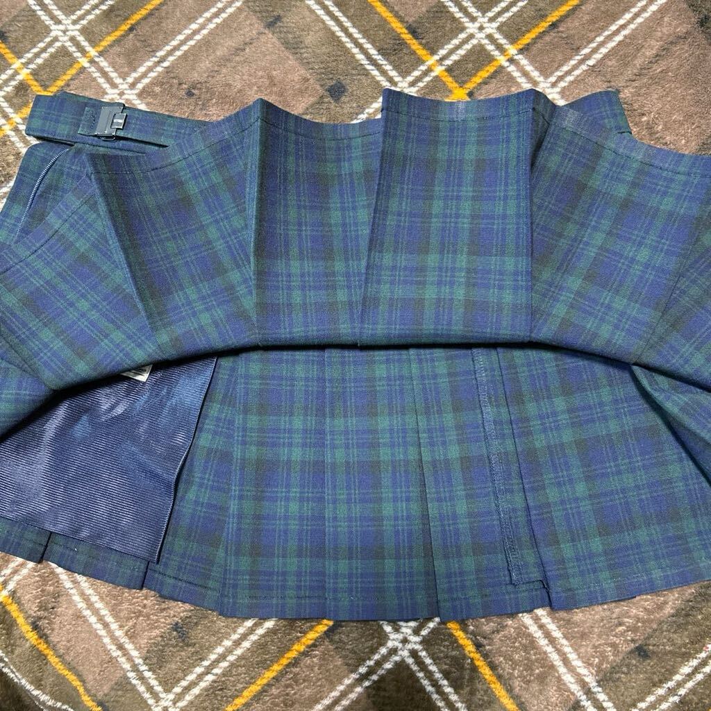 制服 緑・紺 チェック柄 マイクロミニスカート W78 丈31.5 夏用 大きいサイズ_画像7
