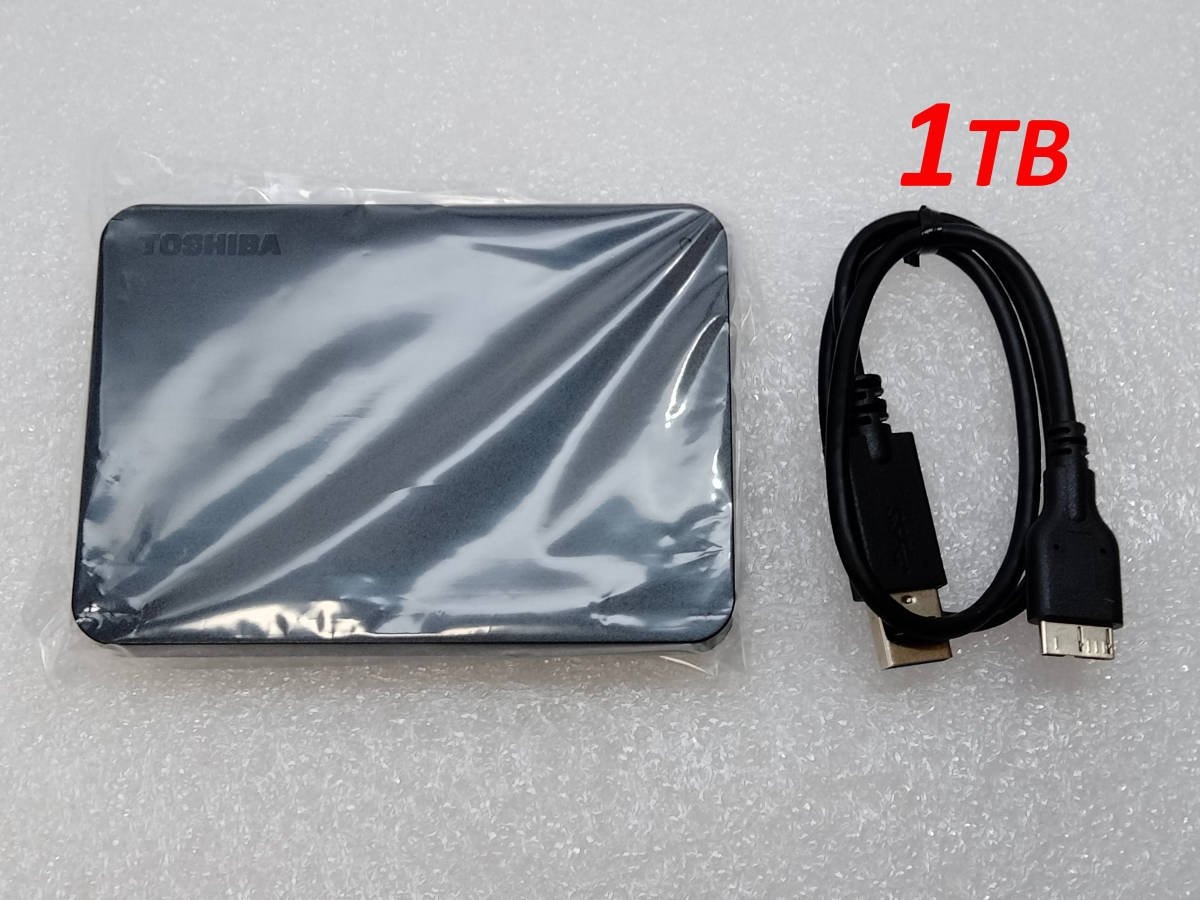 ** free shipping ** beautiful goods TOSHIBA 1TB attached outside portable HDD[ tv video recording /PC correspondence USB3.2(Gen1)/3.1(Gen1)/3.0/2.0 correspondence ] Toshiba Canvio small size 