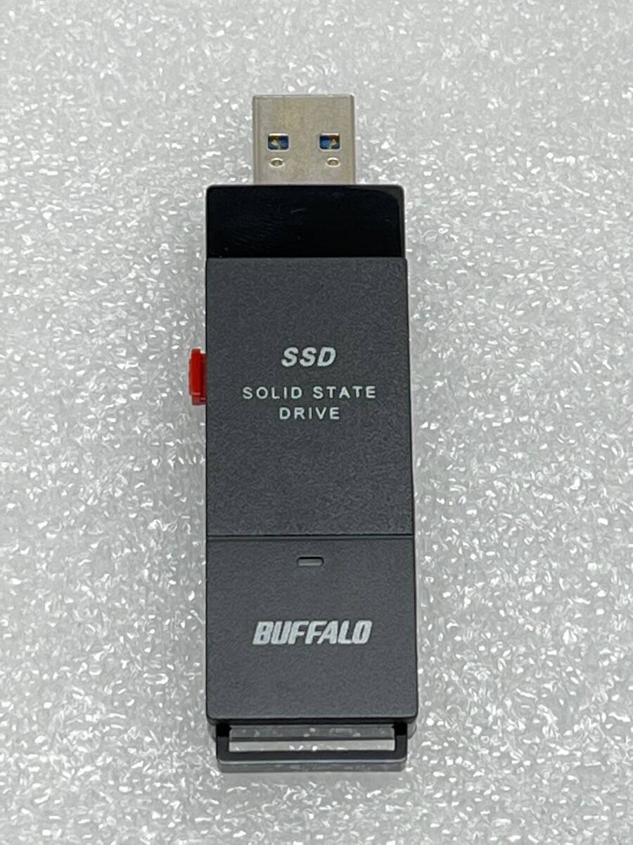 送料無料★美品★ BUFFALO 500GB スティック型 SSD　[ テレビ録画/PC/PS5向け　耐衝撃＆耐振動＆高速化 ]　USB3.2(Gen.1) SSD-PUT500U3-BKA