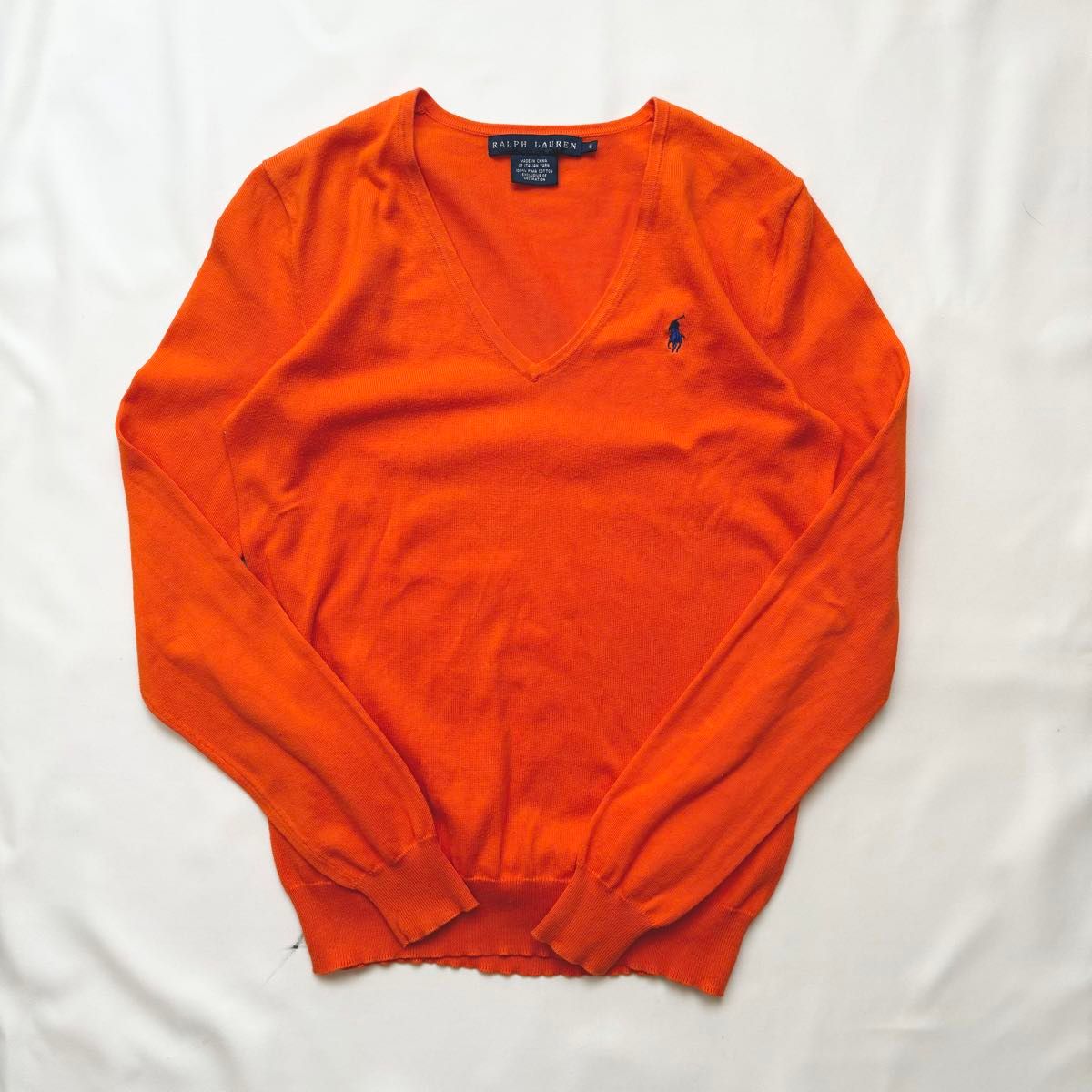 Ralph Lauren ラルフローレン 刺繍ニット セーター オレンジ