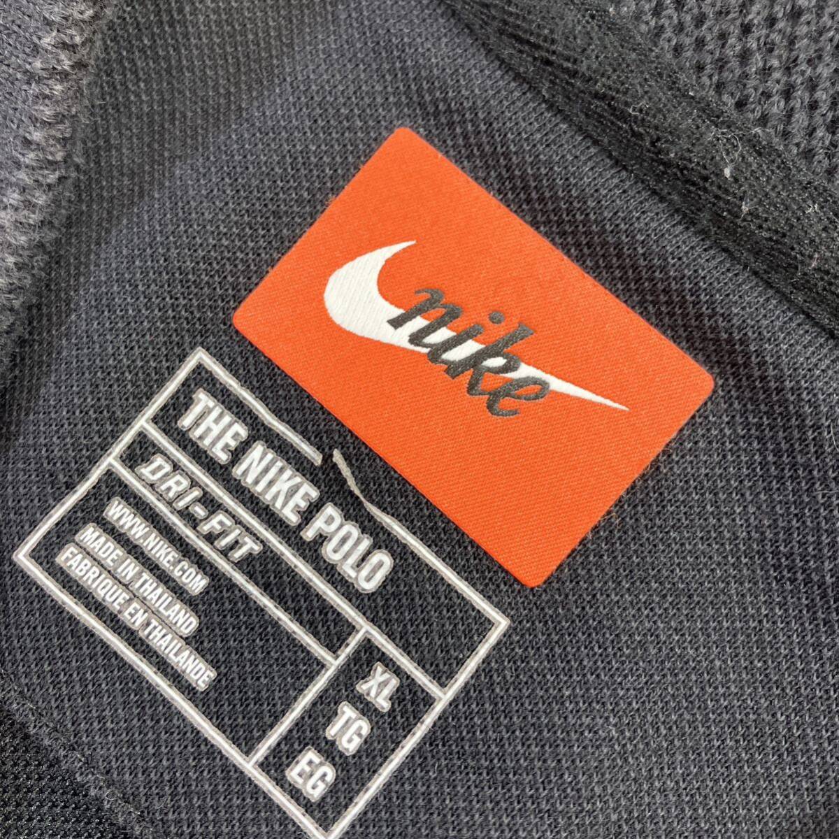 NIKE ナイキ　men's メンズ　ヘリテージ　スタンダード　ポロシャツ　トップス　スポーツ　カジュアル size:XL collar:BLK ブラック
