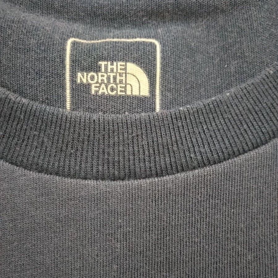 THE NORTH FACE　ザノースフェイス　半袖Tシャツ　ダメージ有　L　ネイビー　プリントTシャツ