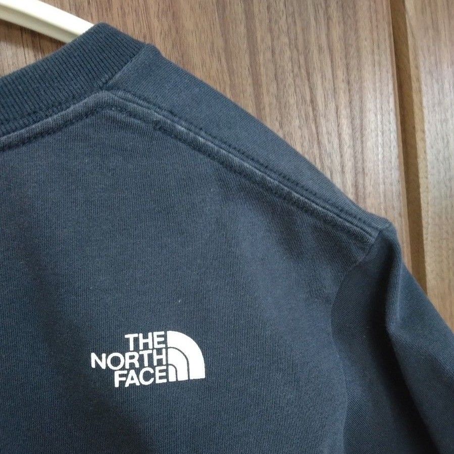 THE NORTH FACE　ザノースフェイス　半袖Tシャツ　ダメージ有　L　ネイビー　プリントTシャツ