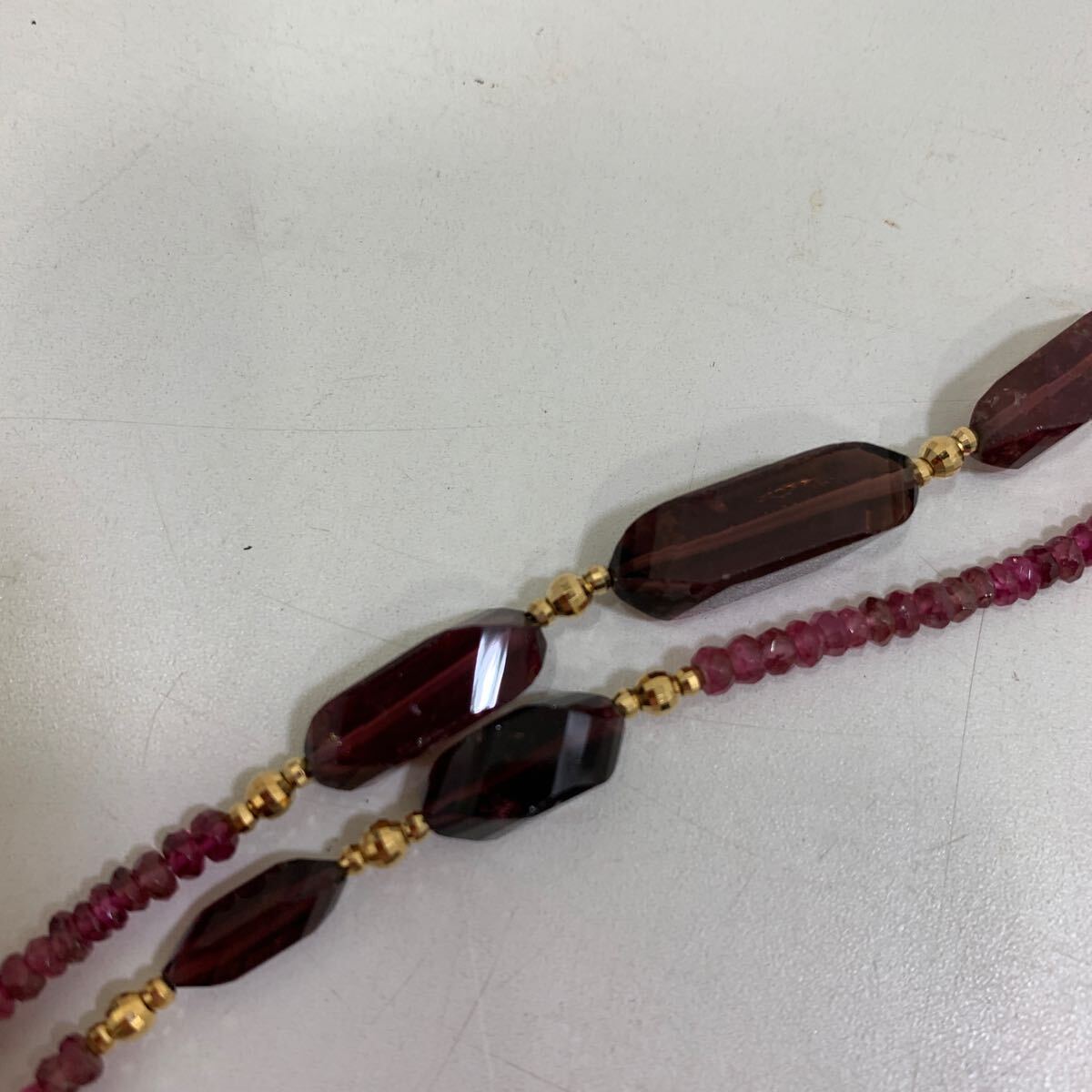 鑑定書付き《K18 金具　天然 ピンクトルマリンネックレス》約21.5g 全長94cm tourmaline necklace ジュエリー jewelry アクセサリー _画像6