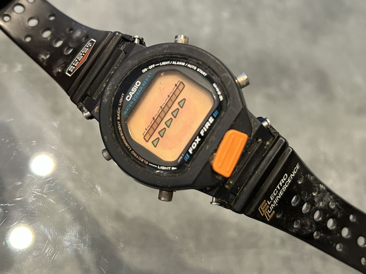 ジャンク品 CASIO WATER 20BAR RESIST FOX FIRE メンズ腕時計 Shock Resistant DW-6600B ブラック カシオ デジタル ヴィンテージ G-SHOCK _画像1