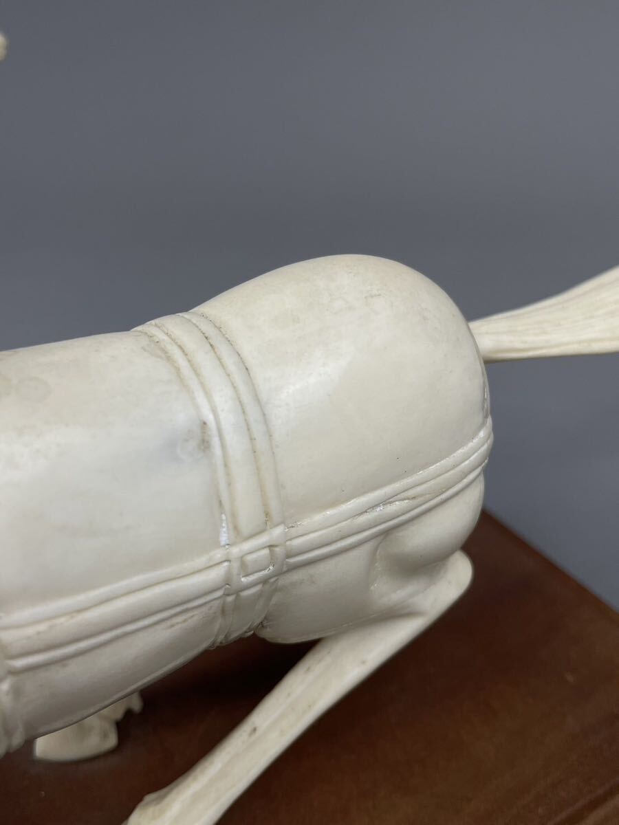 S11) 中国美術 骨製 馬 彫刻 極上細密 オブジェ 置物 極上細密造 インテリア 唐物 骨董 オブジェ インテリア 置物 飾り_画像8