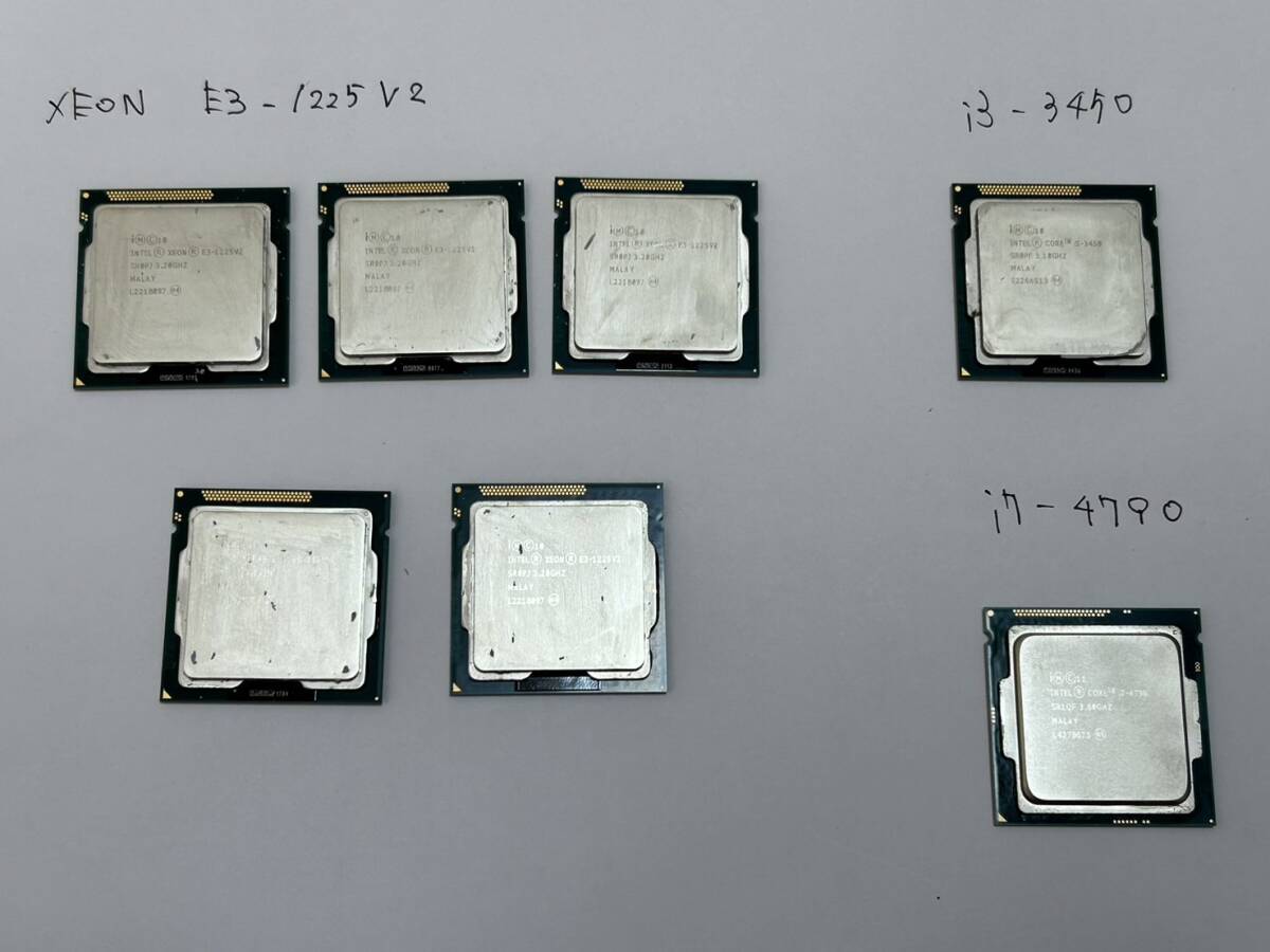 ＜送料無料＞中古CPU まとめ売り　XEON E3-1225V2 i7-4790 i3-3450 など７個_画像1