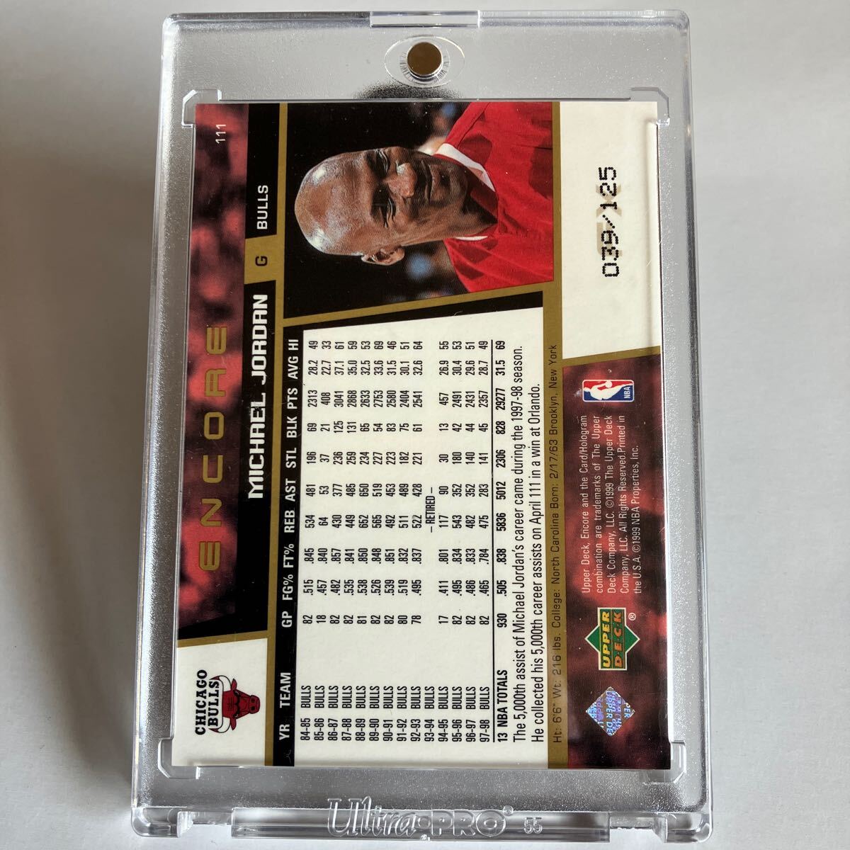 ★ MICHAEL JORDAN ★ 1998-99 UPPERDECK ENCORE [ F/X GOLD /125 ] ★ ジョーダンの画像6