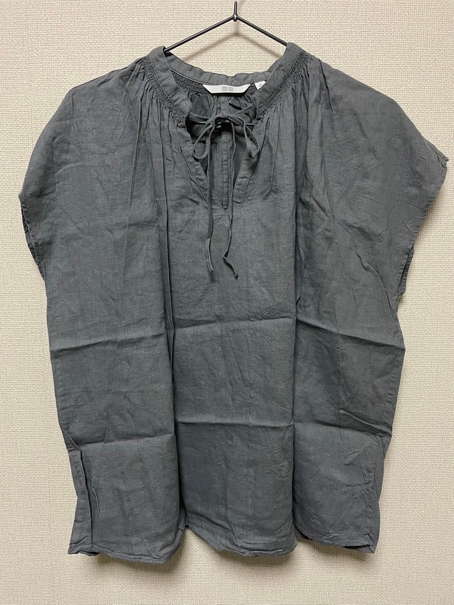 半袖カットソー 半袖 シャツ ノースリーブ グレー size L ユニクロ