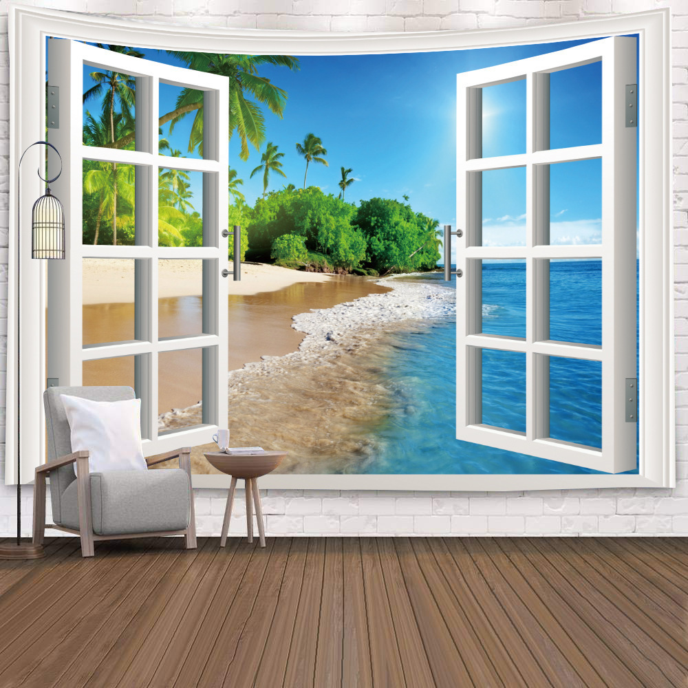  new goods big tapestry window series ornament sea large size cloth poster stylish background cloth real picture .. scenery pattern change moving eyes ..01