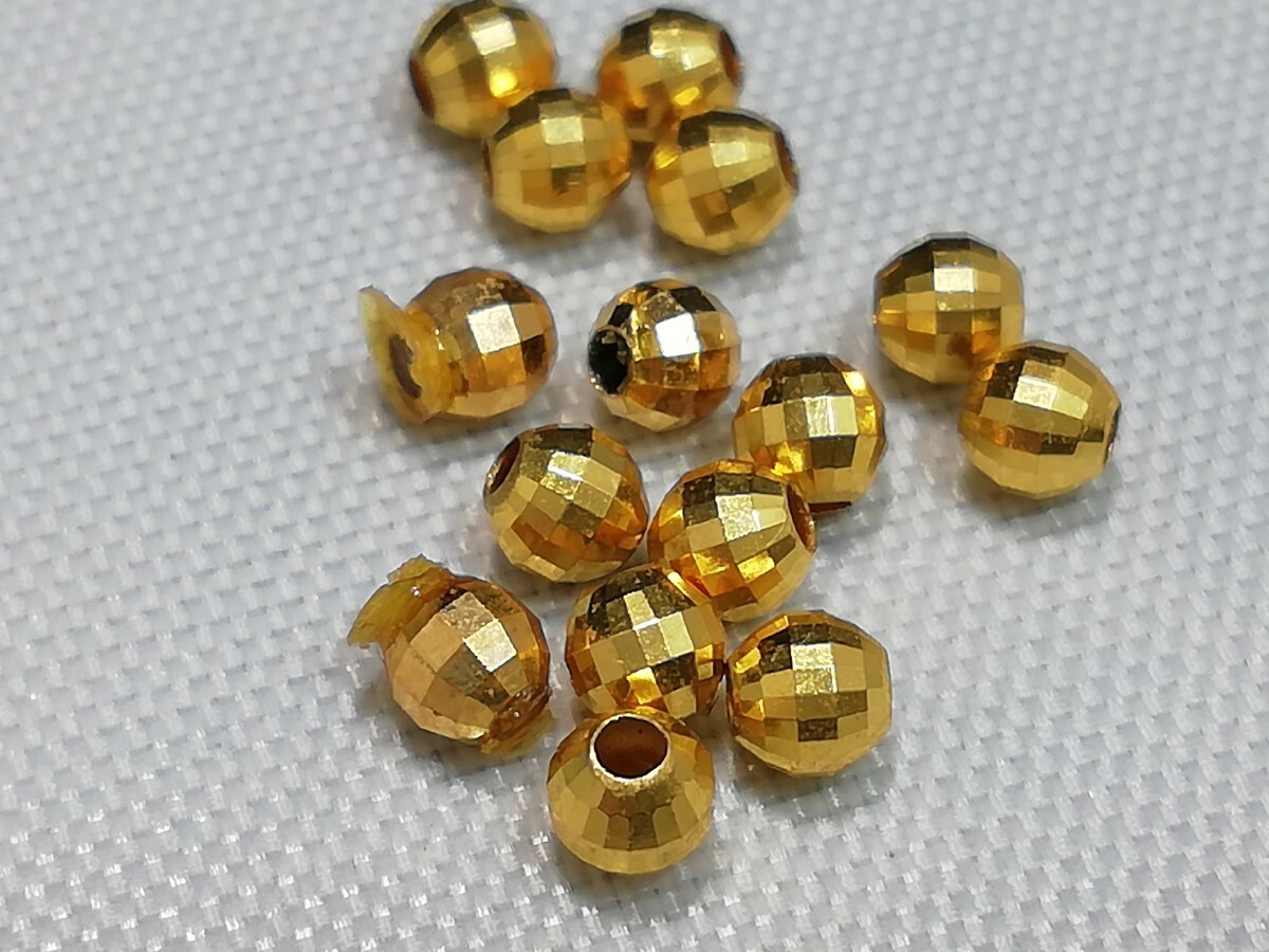 K18ミラーボ−ルまとめて 15個 3mm 11248 金属パーツ