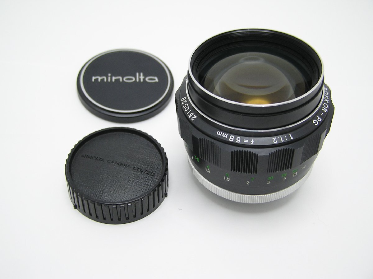 ★ハローカメラ★9789 ミノルタ MINOLTA MC ROKKOR-PG 【58mm：1.2 】★明るいレンズ 清掃済み 整備済み 動作品 1円スタート 即決有り_画像1