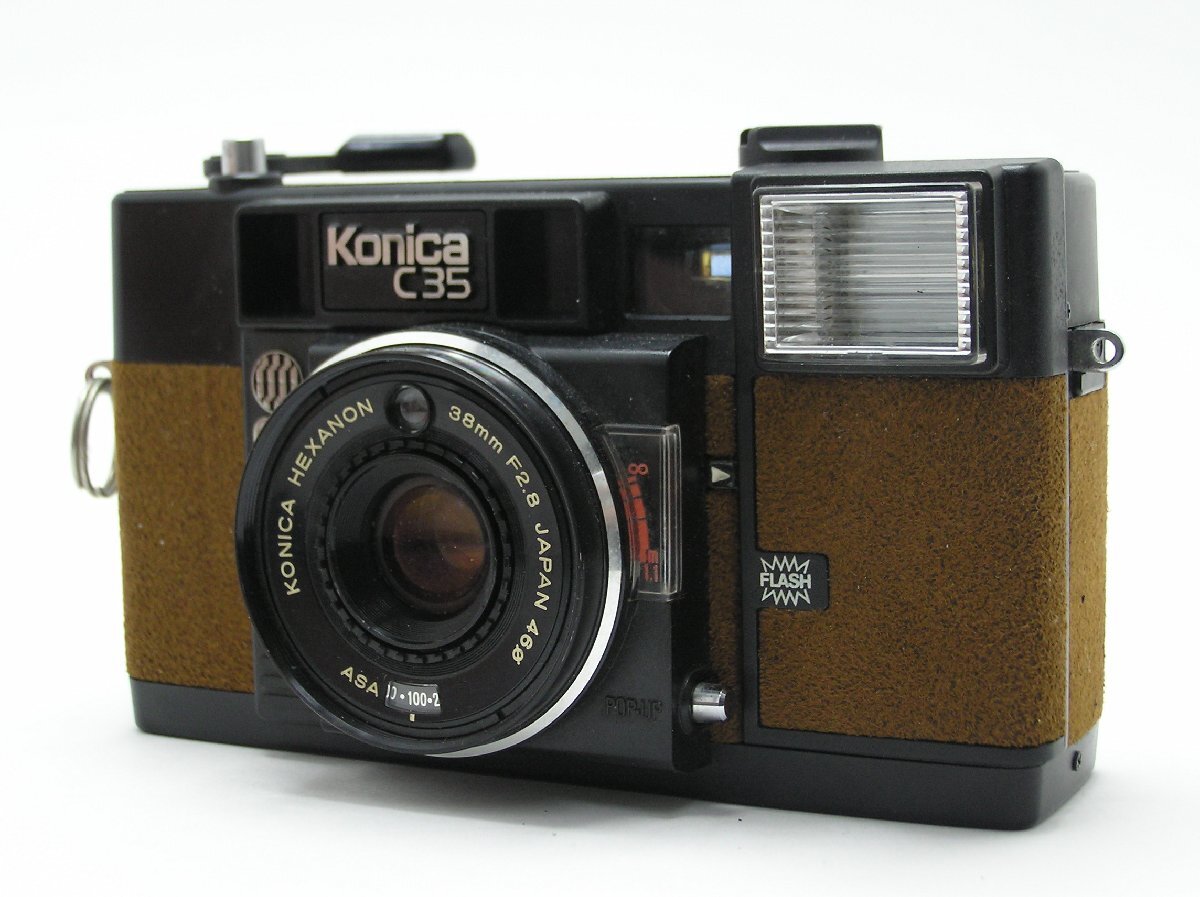 ★ハローカメラ★ 9587 コニカ KONICA C35 AF 38mm f2.8 (シャッターOK) 動作品 ストロボ難有 革貼り替え 1円スタート 即決ありの画像1