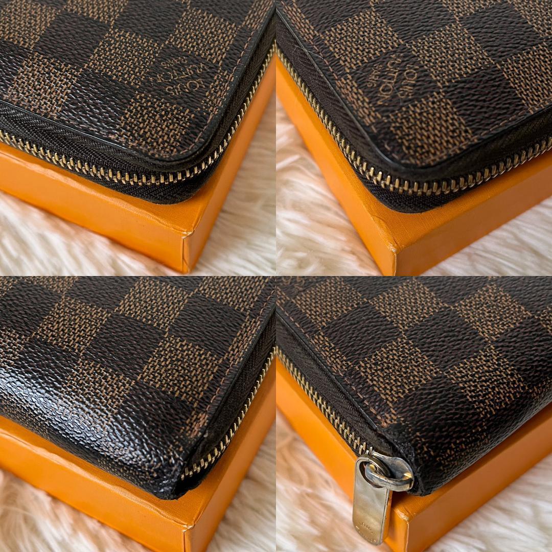 ⑪LOUIS VUITTON ルイヴィトン ダミエ・エベヌ ジッピーウォレット ラウンドジップ 長財布 モノグラム_画像6