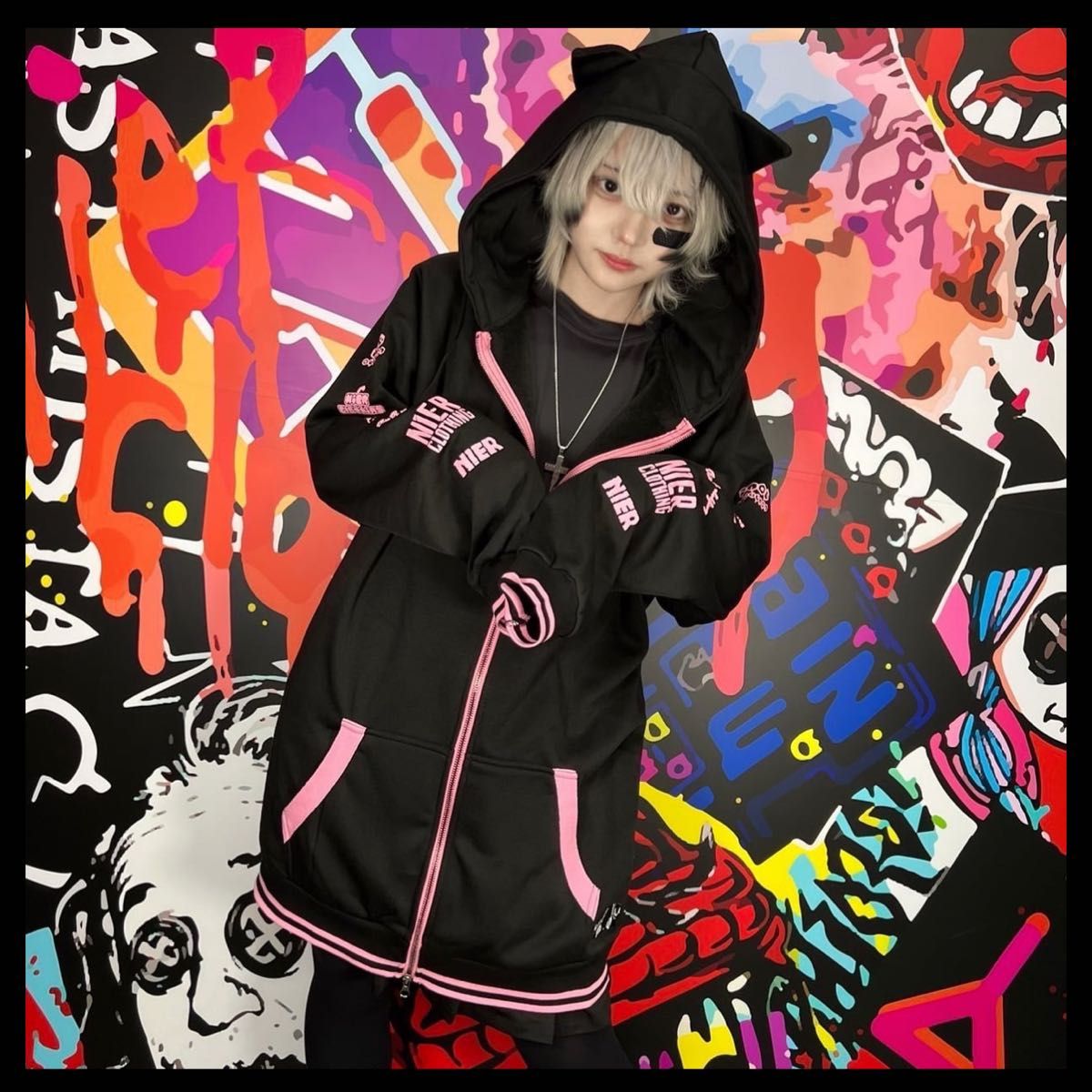 NieR 猫耳付きDOUBLE ZIP PARKA 【内側防寒仕様】ちゃむちゃむver.